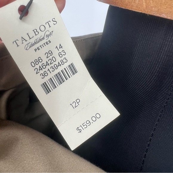 NWT Talbots Trench Wrap Dress Khaki Tan Poplin Dress - Picture 9 of 12